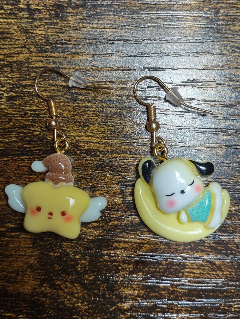 Cute Moon and Star Themed Charm Earrings